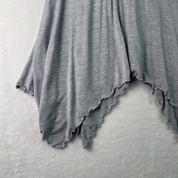 QUEEN ESTHER Grey Black Lace Embellished Asymmetrical Handkerchief Hem Tank S-M - Picture 9 of 15
